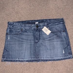 Abercrombie & Fitch, distressed blue Jean skirt.